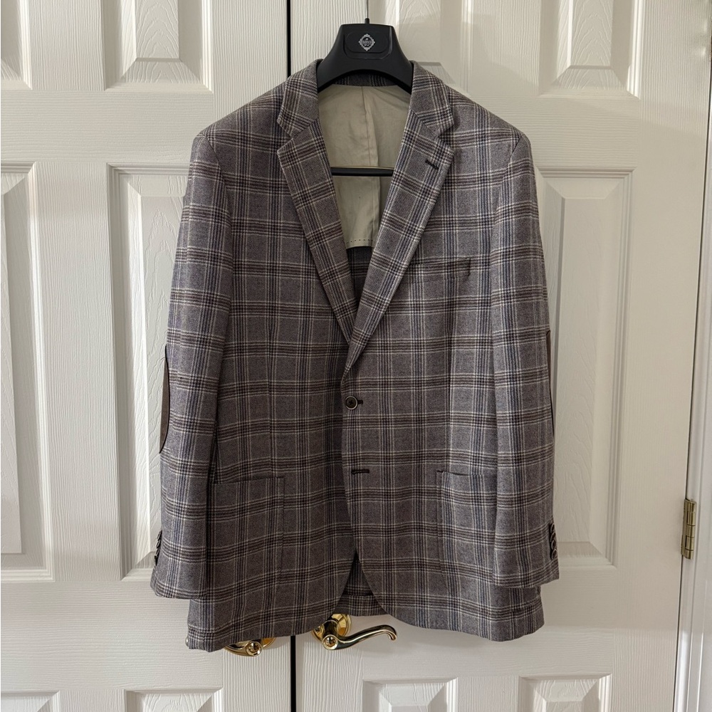 [Peter Millar] great blue Brown Plaid Blazer - wool